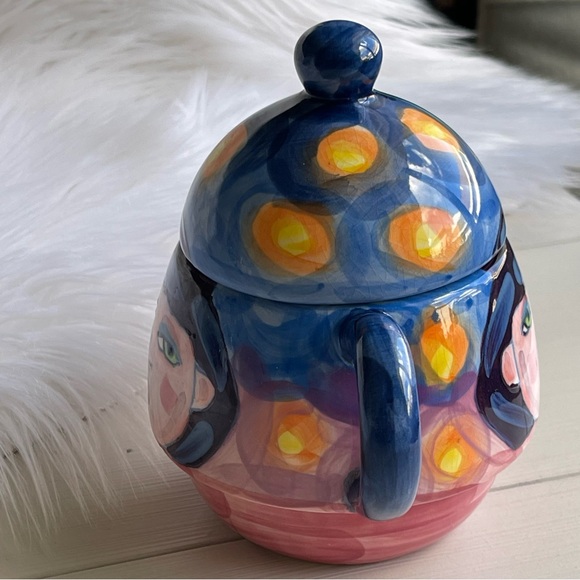 2 Piece Miniature  Denise Ford By Ganz Collection Tea Pot Deco Art Girl Face - Picture 10 of 15